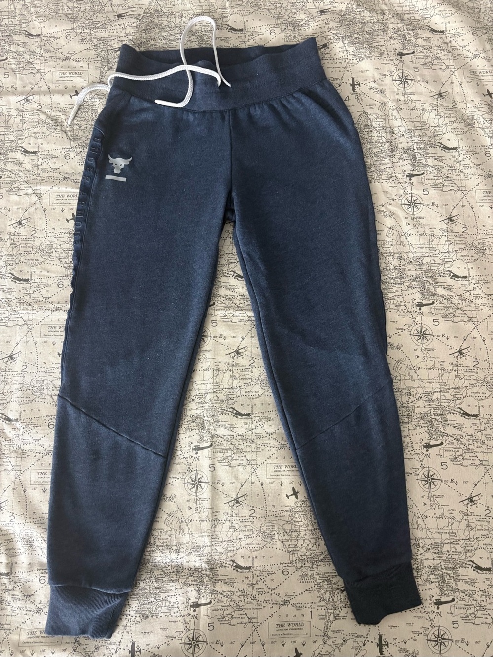 Under Armour Girls Navy Jogger Sweatpants with Drawstring